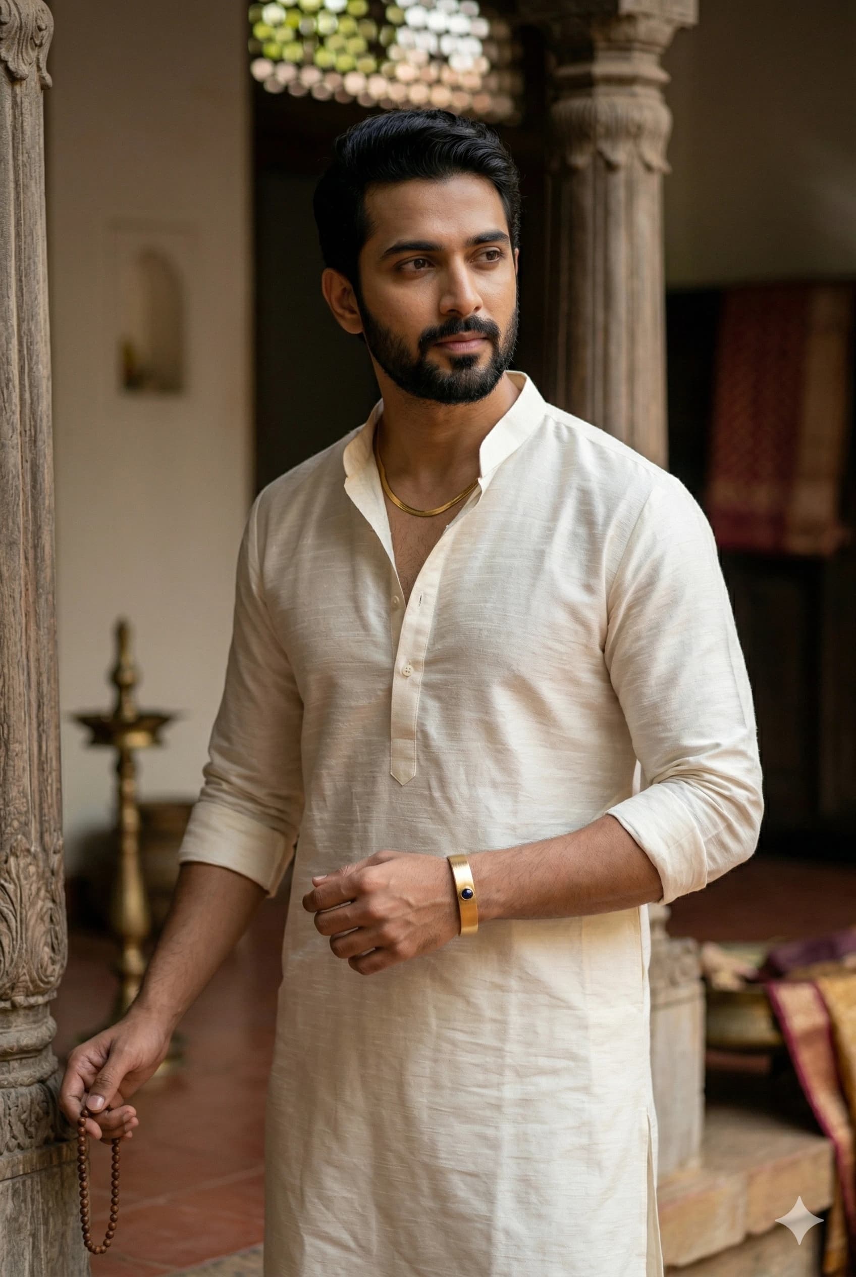 Handcrafted masculine gold jewellery